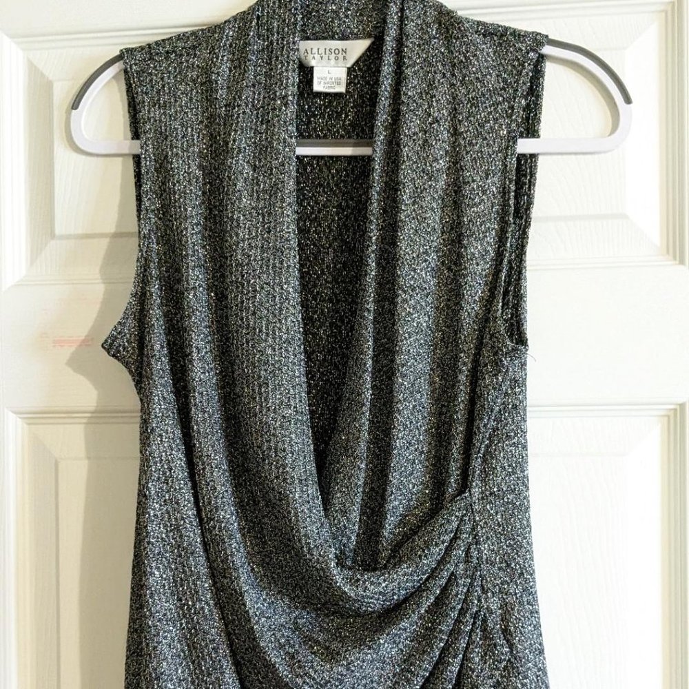 Cowl neck sparkly top